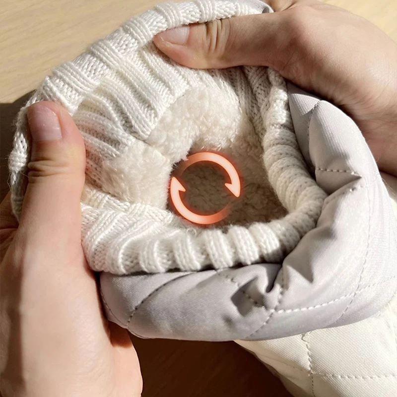 Женские Водонепроницаемые ботильоны на толстой подошве теплые плюшевые ботинки