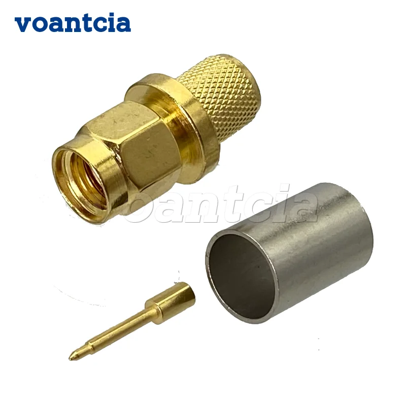 

10pcs Connector SMA Plug Male Cimp For RG5 RG6 5D-FB LMR300 Cable Straight Wire Terminals RF Coaxial Adapter New