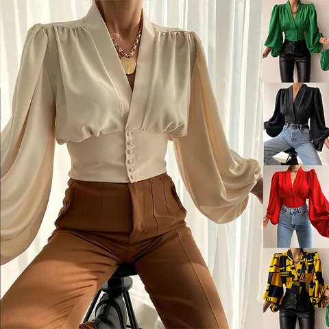 Fashion Vintage Sexy Streetwear Long Sleeve T Shirt Spring Summer Shirts for Women Clothes Tshirt Y2k Tops Tees Woman Clothing