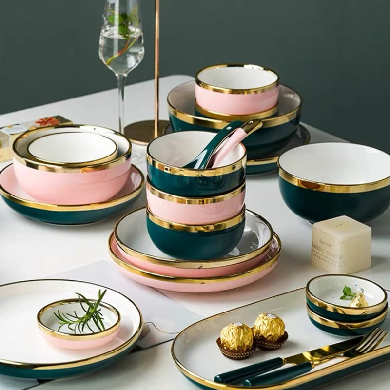 

Fancy Food Porcelain Dinner Plates Set Kitchen Cooking Serving Charger Plate Sets Dinnerware Pratos De Jantar Cookware Set