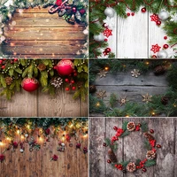 christmas photography backdrop prop wooden board pines snowflake lights ball children portrait photocall photo background