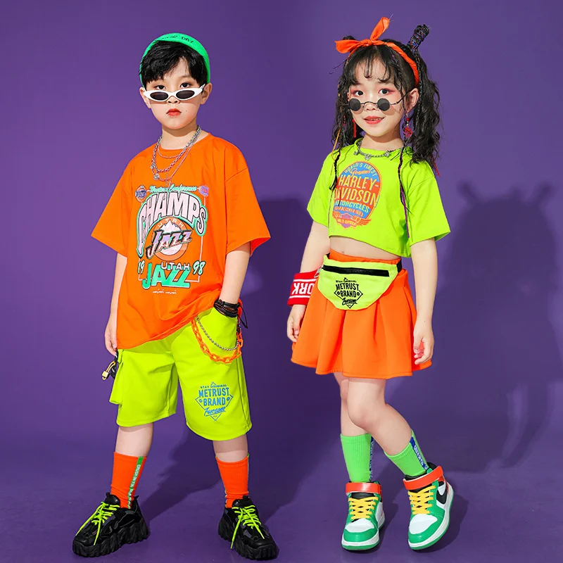 

Детские джазовые танцевальные костюмы для девочек, чарлидеров, мальчиков, костюмы в стиле хип-хоп, детские модные костюмы в стиле хип-хоп