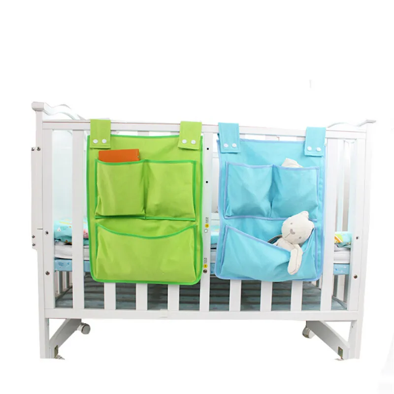

New Cartoon Rooms Nursery Hanging Storage Bag Baby Cot Bed Crib Organizer Toy Diaper Pocket For Newborn Crib Bedding Set 45*35cm