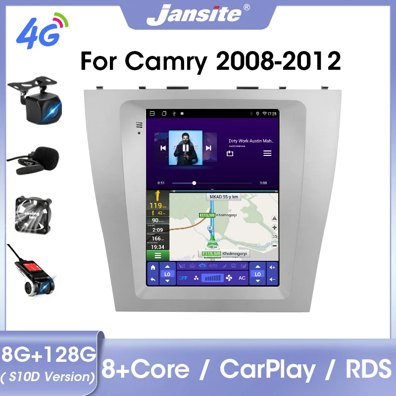Jansite для Toyota Camry 7 XV 40 50 2006-2011 Android 11 автомобильный радиоприемник мультимедийный