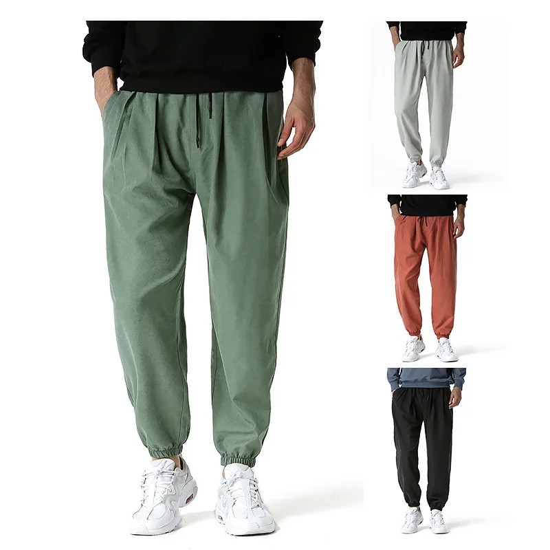 

Men's Casual Cotton Linen Loose Luxury Hip Hop Beach Harem Pants Thin Solid Baggy Sports Joggers Streetwear Soft Homme Trousers