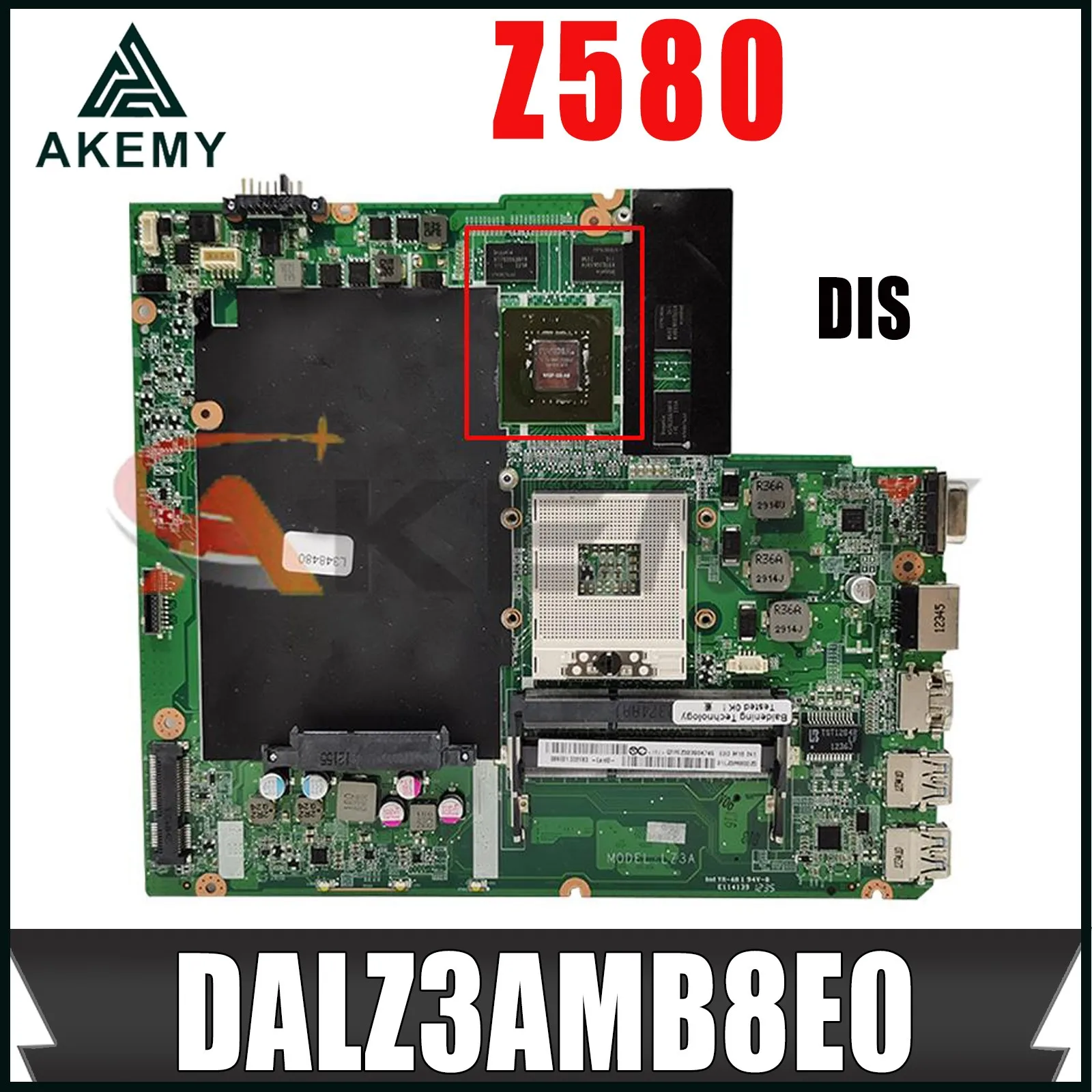 

For Lenovo Z580 Laotop Motherboard Mainboard HM76 USB3.0 Z580 DALZ3AMB8E0 Motherboard DIS GPU
