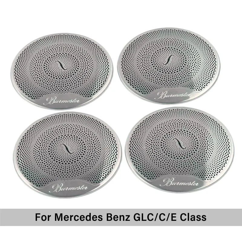 

4 pcs Car Door Audio Speaker Decor Cover Loudspeaker 3D Trim Sticker Car Styling For Mercedes Benz AMG C E Class W205 W213 GLC