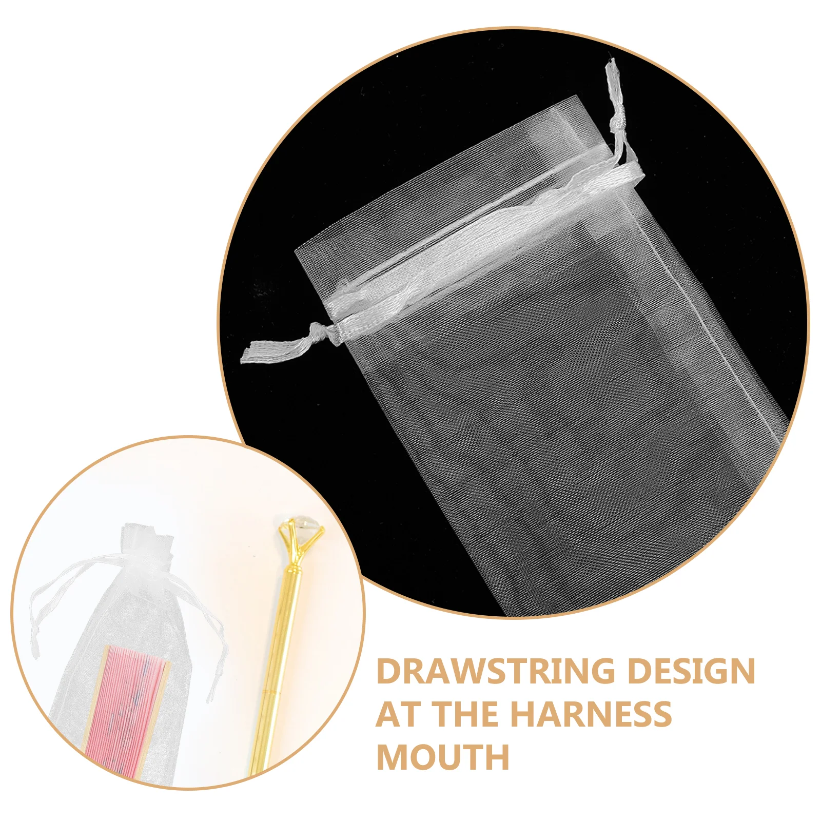 20 шт. сумка для конфет пряжа белый клатч складной веер из органзы на шнурке