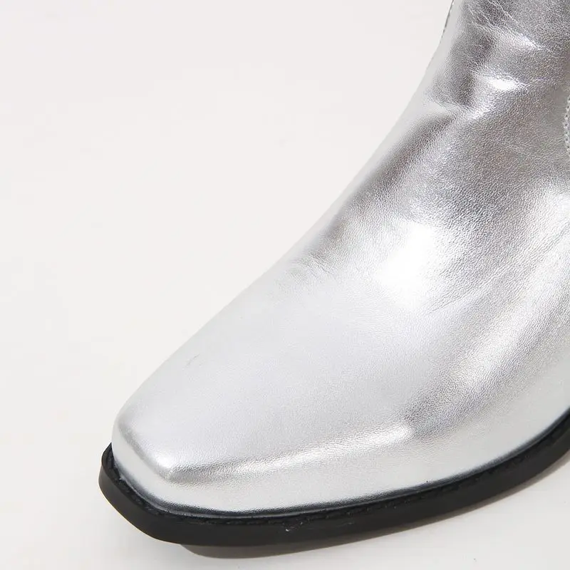 Girseaby женские ковбойские сапоги в стиле вестерн с квадратным носком на массивном