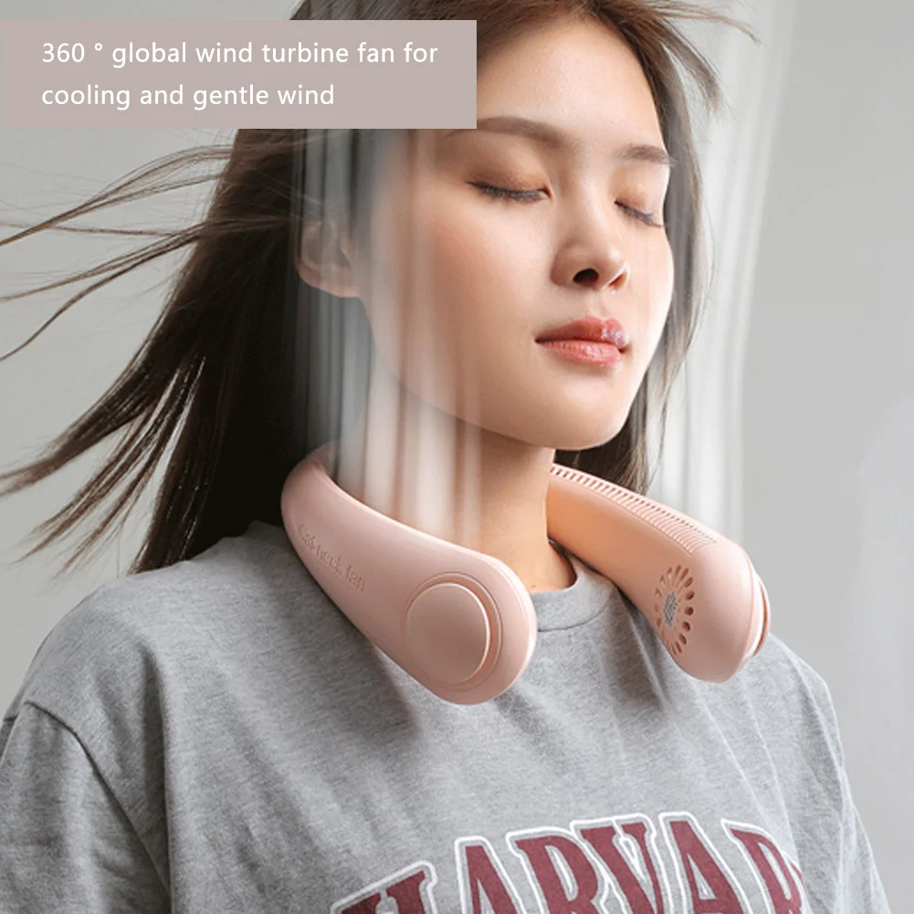 

Portable Hanging Neck Fan Mini Cooling Fans Bladeless USB Rechargeable Sports Cooling Fan Neck Cooler For Indoor Outdoor Sports