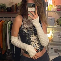 winter black white women arm warmers knitted woolen arm sleeve elbow long knitted fingerless gloves warm soft for female gloves