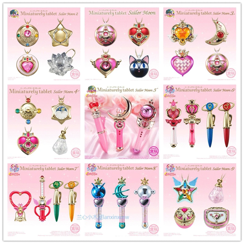 

BANDAI SAILOR MOON Mini Changer Box Egg Changer Mirror Changer Pen Candy Box Pendant Action Figure Toys