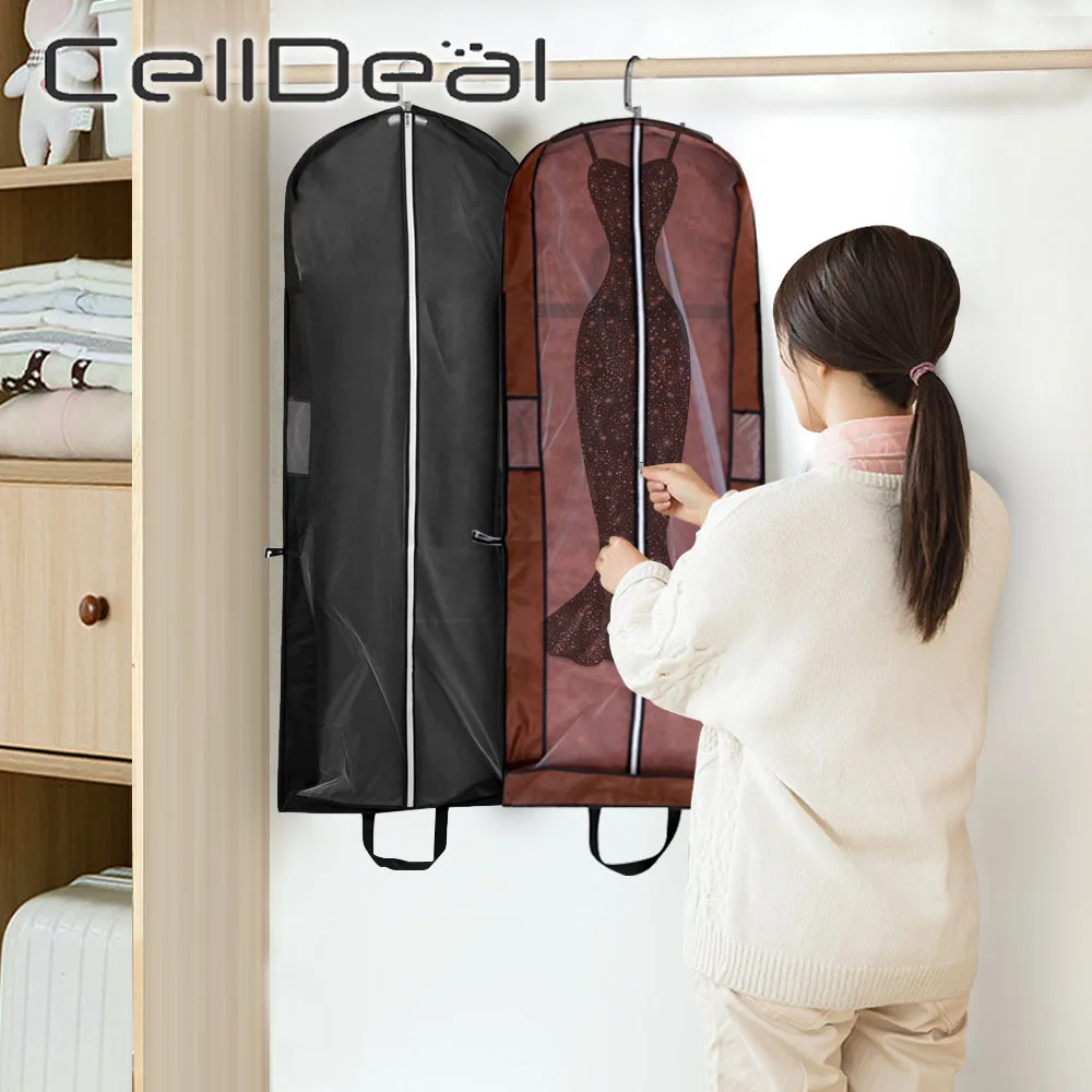 

Clothes Hanging Garment Wedding Dress Clothes Suit Coat Dust Cover Storage Bag Pouch Case Organizer Wardrobe Hanging Clothing