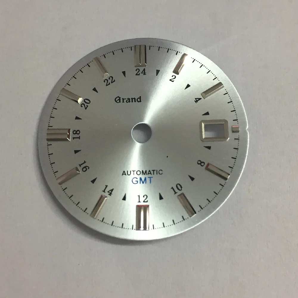 31mm dial white blue no luminous watch accessories GS literally for Japan GMT NH34 mechanical movement watch modification