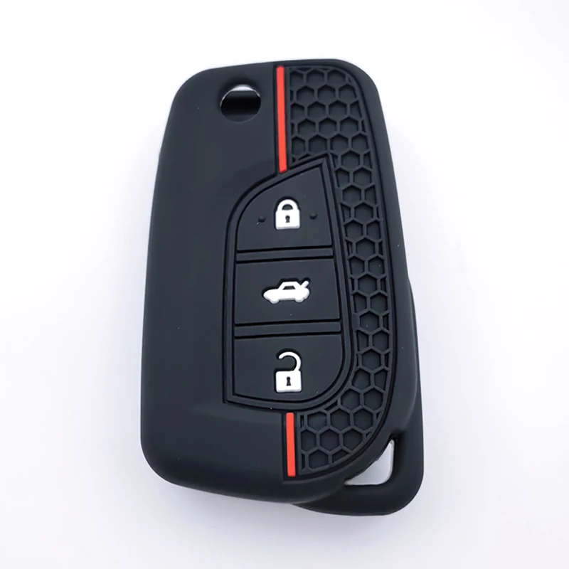 

Силиконовый чехол для автомобильных ключей для Toyota Corolla Auris Reiz Avensis Verso Yaris Aygo Rav4 Scion TC IM, резиновая...