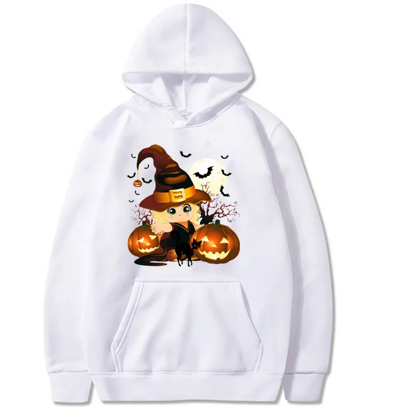 

2022 Hot Hoodie Unisex Fashion Halloween Pumpkin Letter Hooded Tops Streetwear Clothing Harajuku Novelty Print