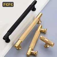 fcfc cabinet handles gold black wardrobe dresser furniture door handles drawer pulls aluminum black knobs hardware