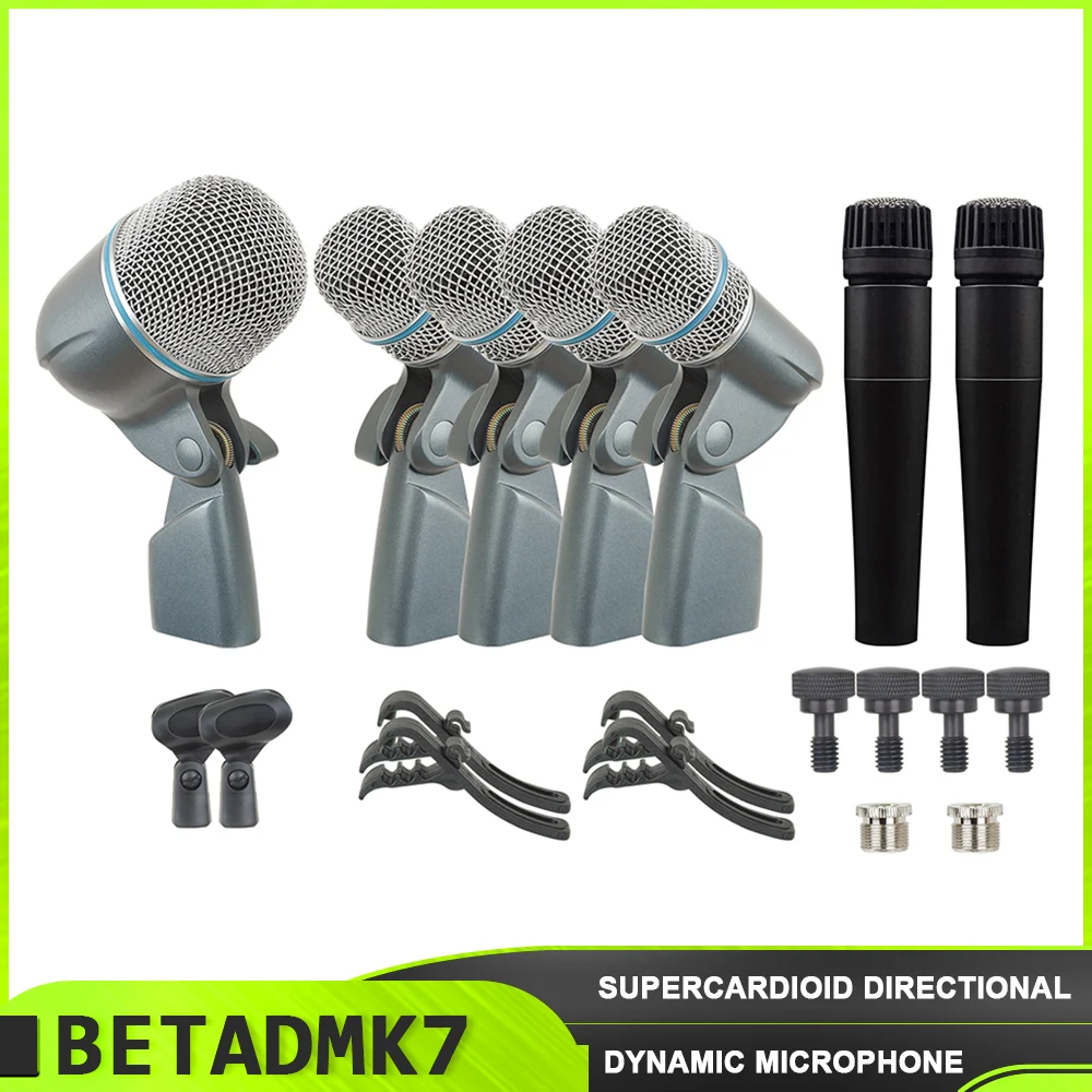

BETADMK7 Drum Microphone Set Professional Wired Dynamic Microphone Suitable for Bands and Live Performances