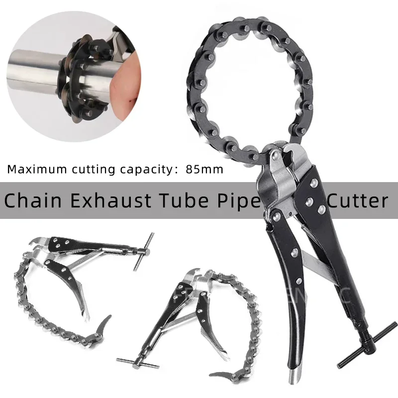 

Цепной труборез для выхлопной трубы, многоколесное лезвие, хвостовая труба, автомобильный инструмент для резки цепи выхлопной трубы и выхлопной трубы, тяжелые плоскогубцы