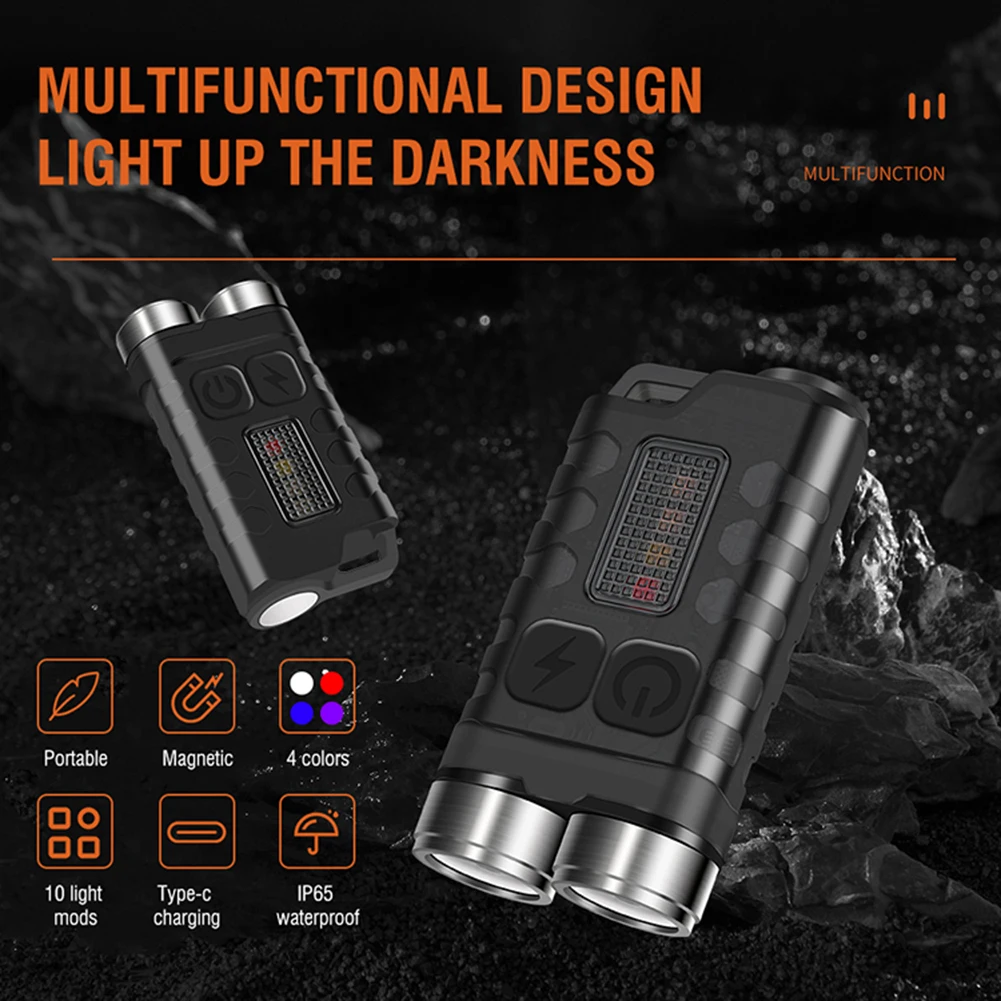 

900lm Portable XPG LED Lights Torch with Keychain Type-C USB Rechargeable Outdoor Camping Fishing Inspection Work Flashlight