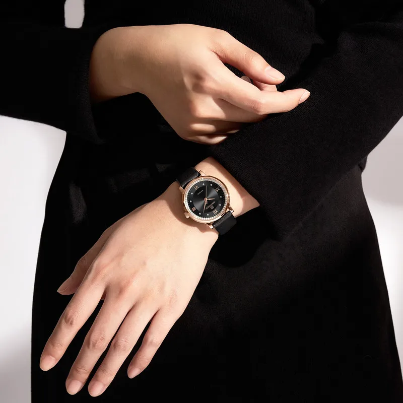 Original Brand NAVIFORCE Women's Watch Fashion Luxury Ladies Waterproof PU Bracelet Quartz Woman Wristwatch Relogio Feminino