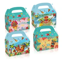 dd193 4pcs paper candy popcorn boxes tropical hawaiian aloha hawaii party supplies birthday baby shower party decorations