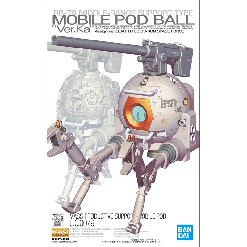 

Bandai Original Gundam Anime Model Mg 1/100 Rb-79 Mobile Pod Ball Ver.ka Action Figure Assembly Model Toys Gifts For Kids