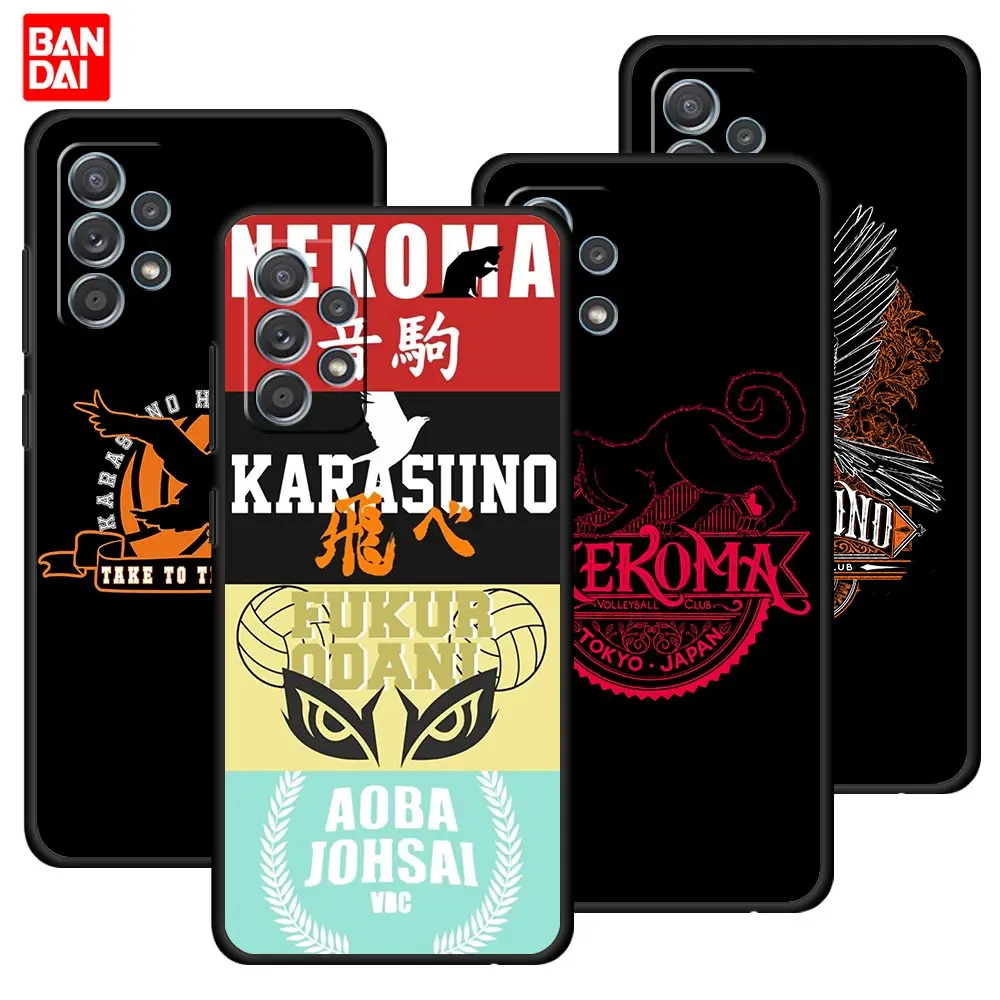 

Haikyuu Anime Karasuno Nekoma Logo Case for Samsung Galaxy A12 A52 S20 FE A51 A50 A71 S21 Plus A21s Ultra 5G Full Cover Silicone