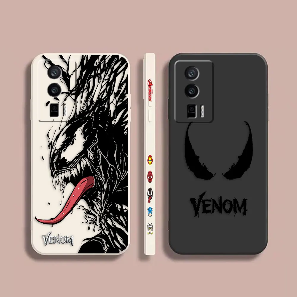 

Case For Redmi K60E K60 K50 K40S K40 K30 9A 9 8A 8 10 Pro 4G 5G Colour Simple Liquid silicone Case Marvel Comics Venom