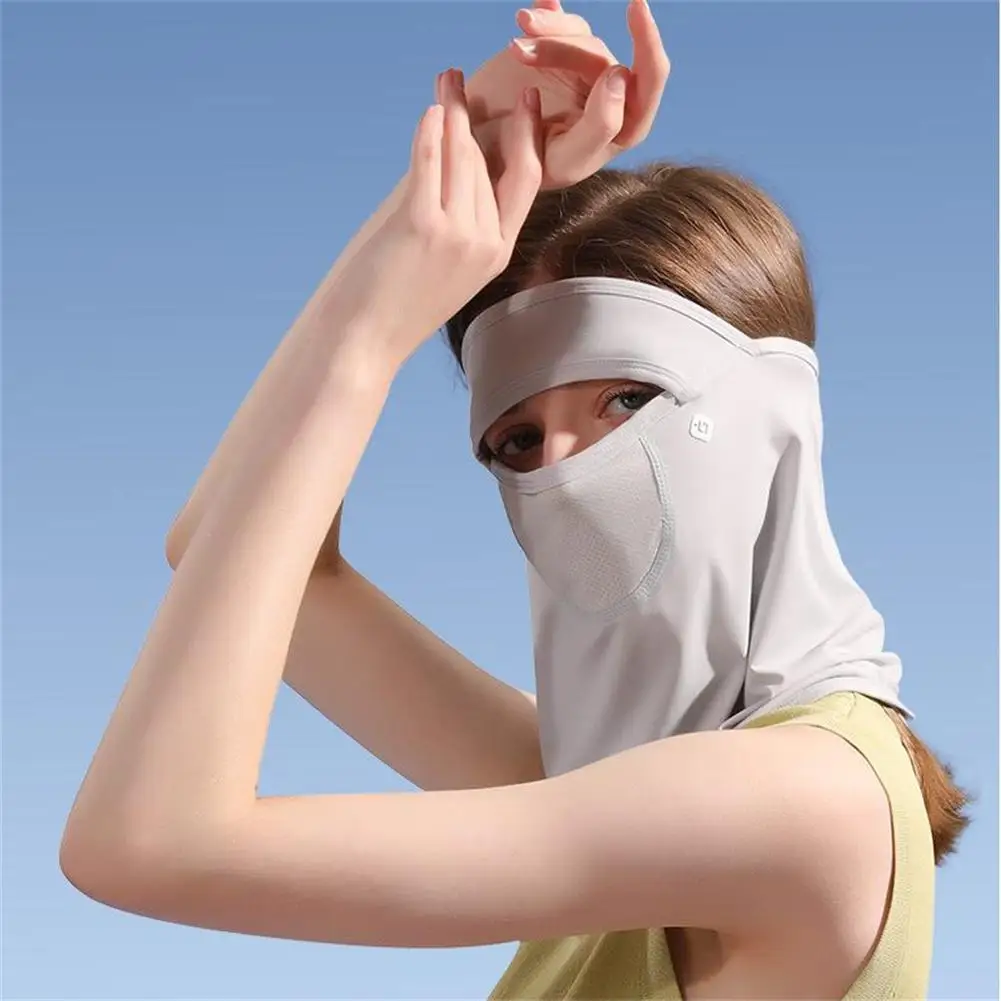 

Sunscreen Face Mask Ice Silk Outdoor Breathable Anti Uv Head Scarf Motorcycle Cycling Face Cover
