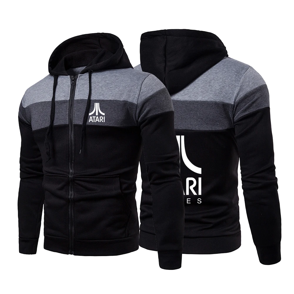 

2022 Men's ATARI Games Printing Hip Hop College Cotton 3 Color Stitching Sport Hoodies Splice Pullover Sweatshirts Tops