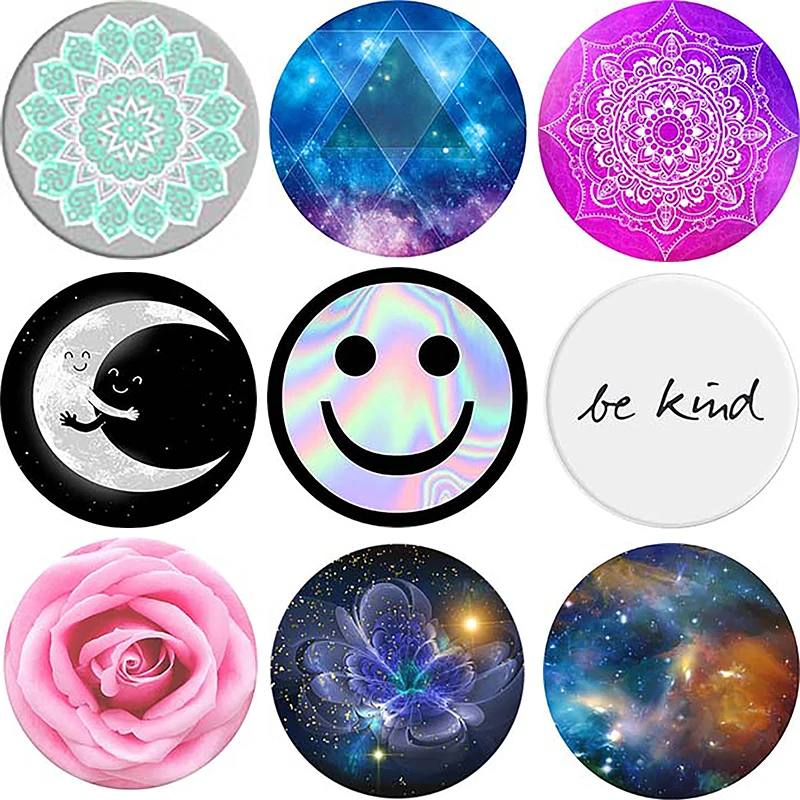 

Phone Socket Stand Holder For Mobilephones Expanding Phone Grip starry sky Colorful Pattern Earphone Winder For Iphone13 14 Pro