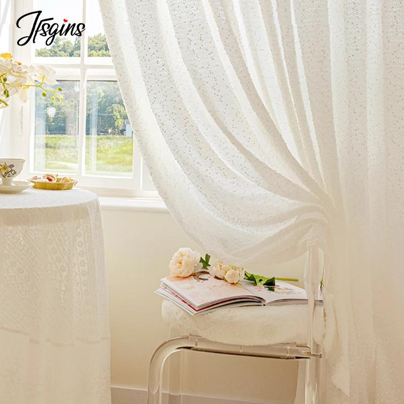 

Элегантные Французские тюлевые занавески для гостиной, оконные прозрачные Занавески для спальни, двери для стирки, готовые занавески