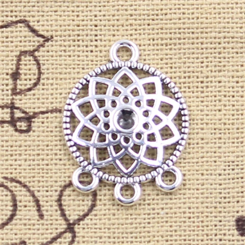 Подвески в виде Ловца снов, 25 шт., рандомная фурнитура для самостоятельного изготовления тибетских ювелирных изделий, 24x18 мм