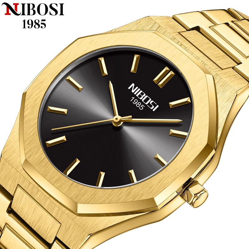 

NIBOSI Mens Watches Stainless Steel Mens Wrist Watch Casual Luxury Waterproof Sport Watch for Men Quartz Watch Relogio Masculino