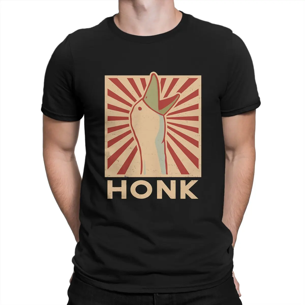 

Honk Goose Man's TShirt Untitled Goose Game O Neck Short Sleeve 100% Cotton T Shirt Humor Top Quality Gift Idea