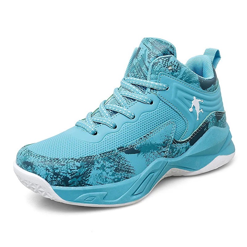 Children basketball shoes four seasons boys shoes big children leisure high top lacing sports training running shoes