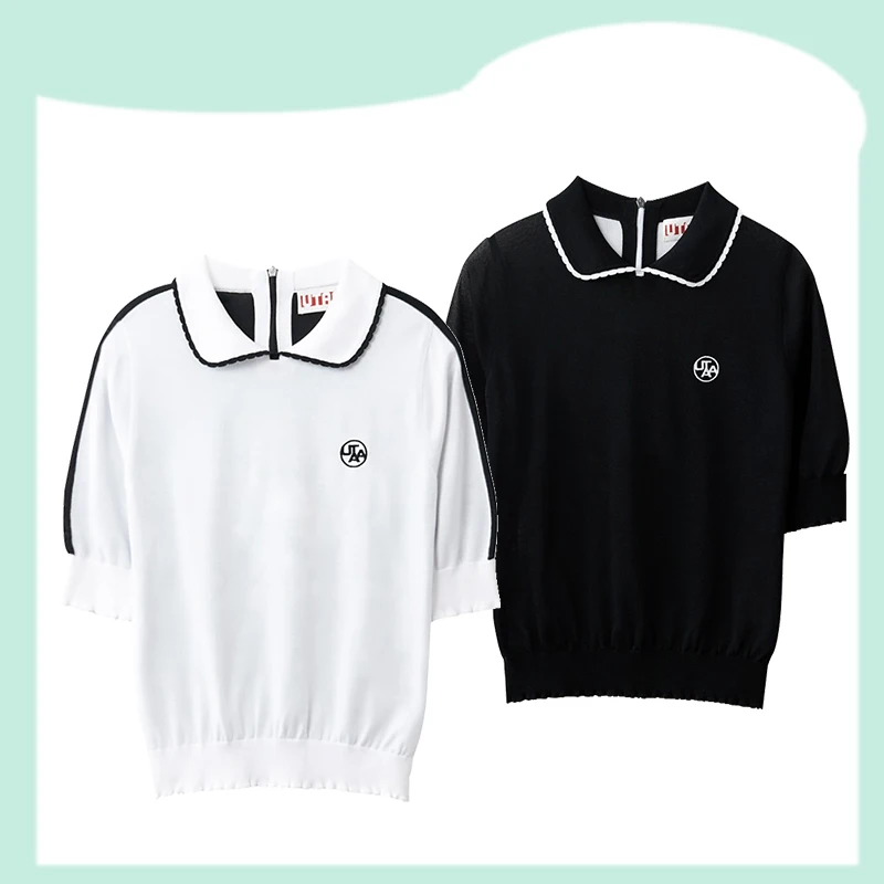 

Golf Apparel 23 Summer Women's Fashion Casual Sports Pullover Short Sleeve Knit Top Shirt Clothing