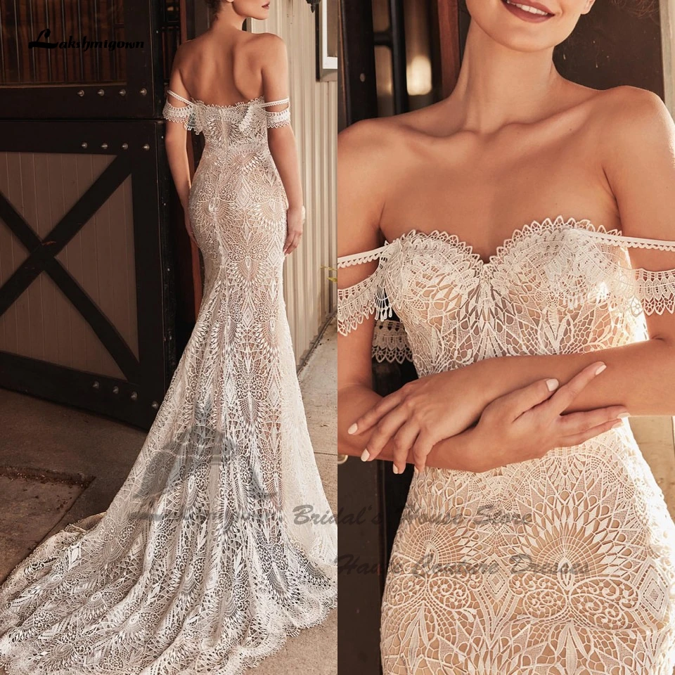 Lakshmigown богемное свадебное платье русалки 2022 милое гражданское кружевное с