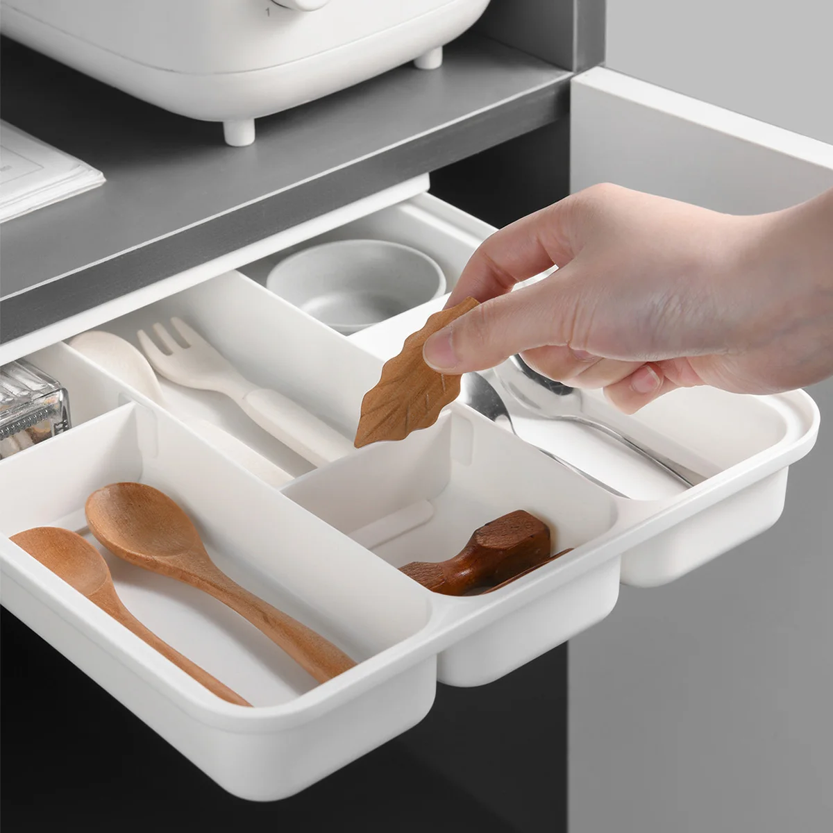 

Self-Adhesive Under Desk Drawer Punch-free Hidden Storage Box Stationery Holder Drawer Type Storage Box for Home Desk
