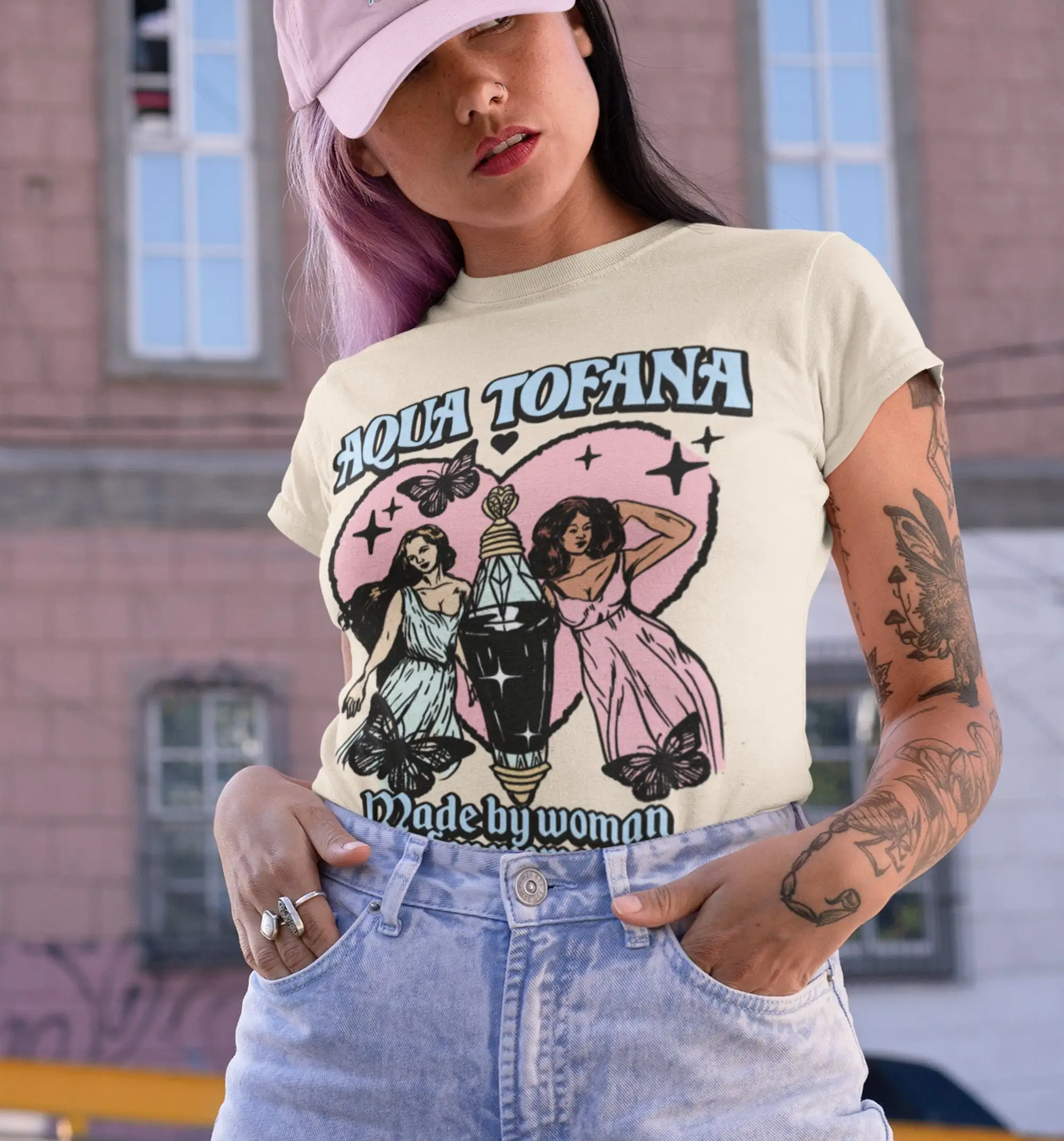 Рубашка Aqua Tofana 80-х годов винтажная Пастельная ретро-графика