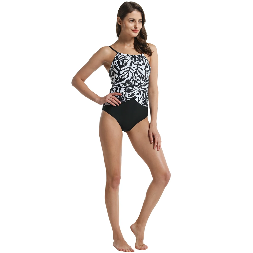 

Слитный купальник megartic с черно-белым принтом, женские купальники с контролем живота, монокини с пуш-ап, женские сексуальные боди с лямкой на ...