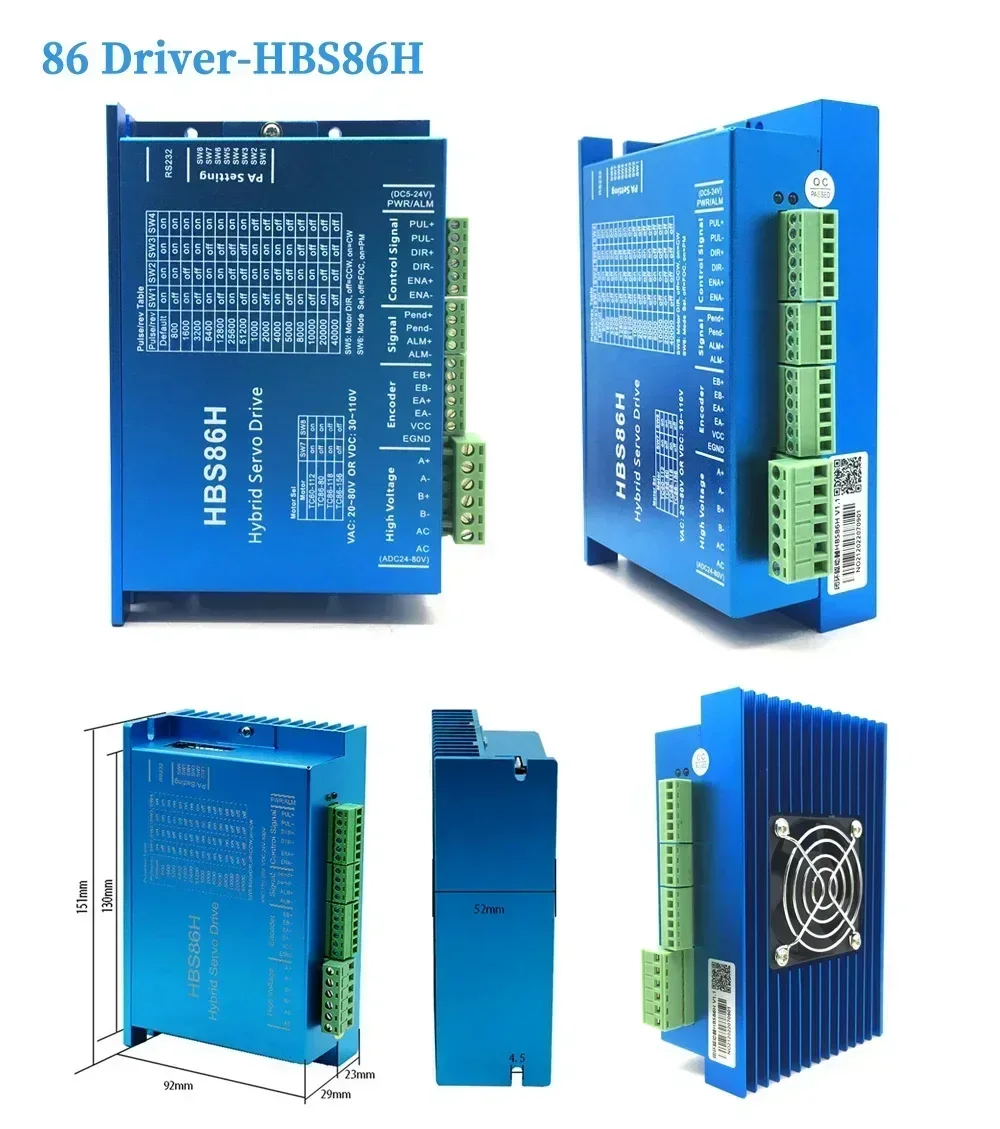 Nema34 Шаговый двигатель с замкнутым контуром 4 5/8 5/12 Нм 6A 2Phas Гибридный