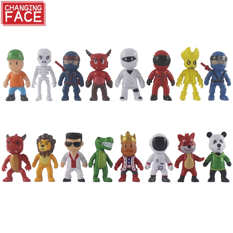 

Cartoon Game Stumble 16pcs Action Figures PVC Model Statue Multiplayer Challenge Types Anime Collection Kids Gifts Toy