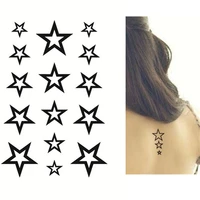 5pcs summer black tattoo stickers waterproof temporary tattoos for men women beautiful 3d black star design flash tattoo sticker