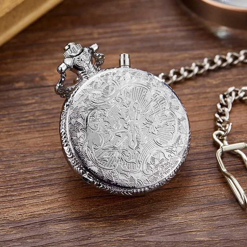 Luminous Flip Style Retro Locomotive Digital Literal Pocket Watch For The Elderly, Friends, And Loved Ones