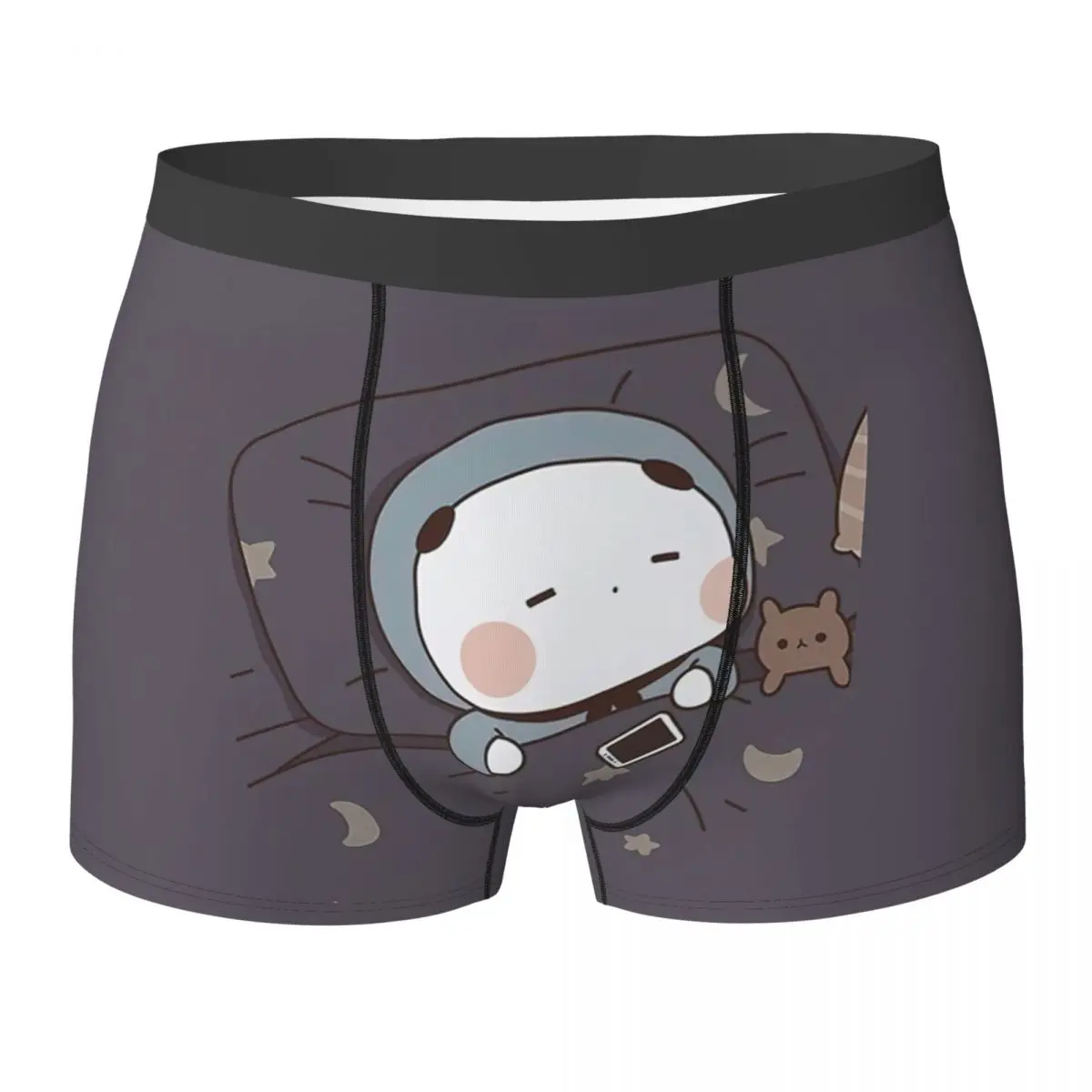 

Men Lazy Bear Peach And Goma Sleeping Underwear Cute White Bear Humor Boxer Shorts Panties Homme Mid Waist Underpants S-XXL