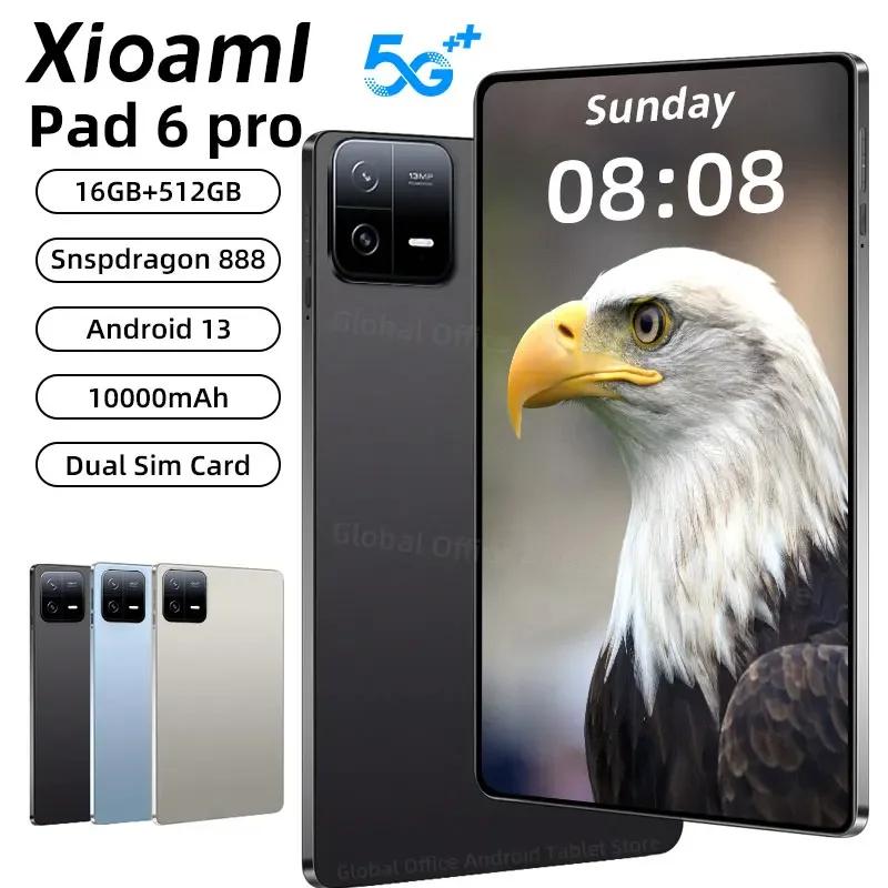

2024 Original Global Version Tablet PC Pad 6 Pro Android 13 Snapdragon 888 Dual SIM Card RAM 16GB+ROM 512GB 5G WIFI HD 4K Mi Tab