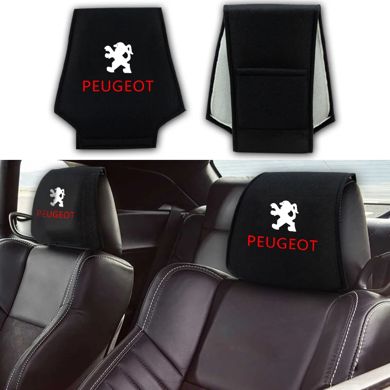 

Car Interior Support Neck Pillow Pillowcase With Personality Seat Headrest Cover For Peugeot 206 208 306 307 308 407 408 508 301