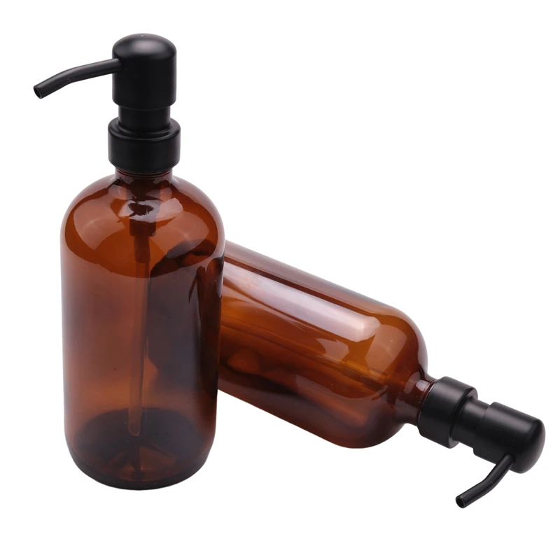 

BMDT-Glass 18 Oz Hand Glass Bottle Stainless Steel Push-Type Dispensing Bottle Soap Dispenser